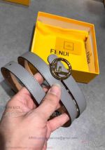 Perfect Fendi Belt Replica Online - Grey Leather All Gold Buckle